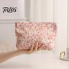 Daily Skincare Organizer Floral Cotton Makeup Bag, Large Capacity Travel Toiletry Bag with Multi Girlfriend Gift Compartments, Cute Cosmetic