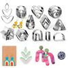 30 Stück Edelstahl Polymer Clay Ohrring Ausstecher Backform Handgefertigt DIY Basteln für Küche Backen Schmuckherstellung Kuchen
