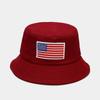 Hot Sale American Flag Labelled Bucket Hat Men and Women Embroidered Sunscreen Basin Hat Sun Hat