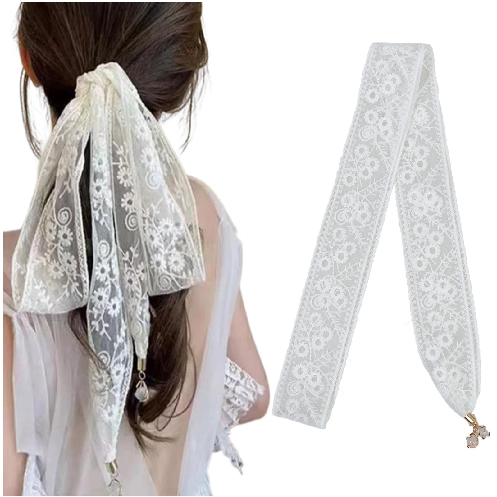 Bohemian Skinny Scarf, Multi-Use Floral Lace Hair Ribbon Waist Belt