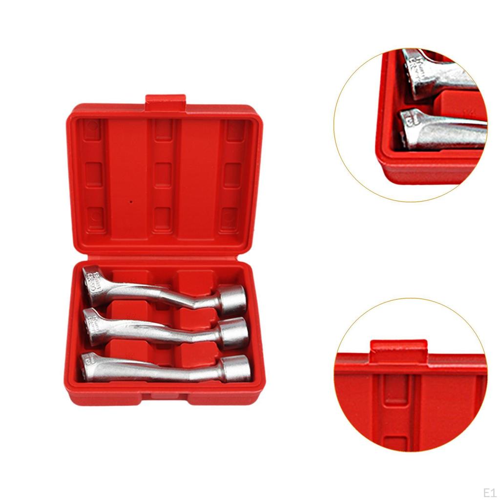 3x Drive 12.5 mm Wrenches for Injections Lines Nut Hand Tools 1/2 Square Head Home