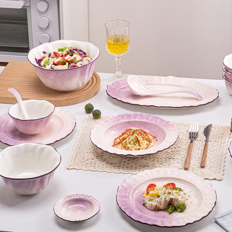 ZISIZ Purple Gradient Ceramic Dinner Plate