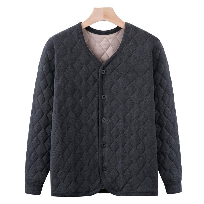 

Мужская зимняя теплая куртка с небольшой подкладкой для мужчин среднего и пожилого возраста, отцу холодно внутри с пожилым дедушкой, зимний кардиган 3XL