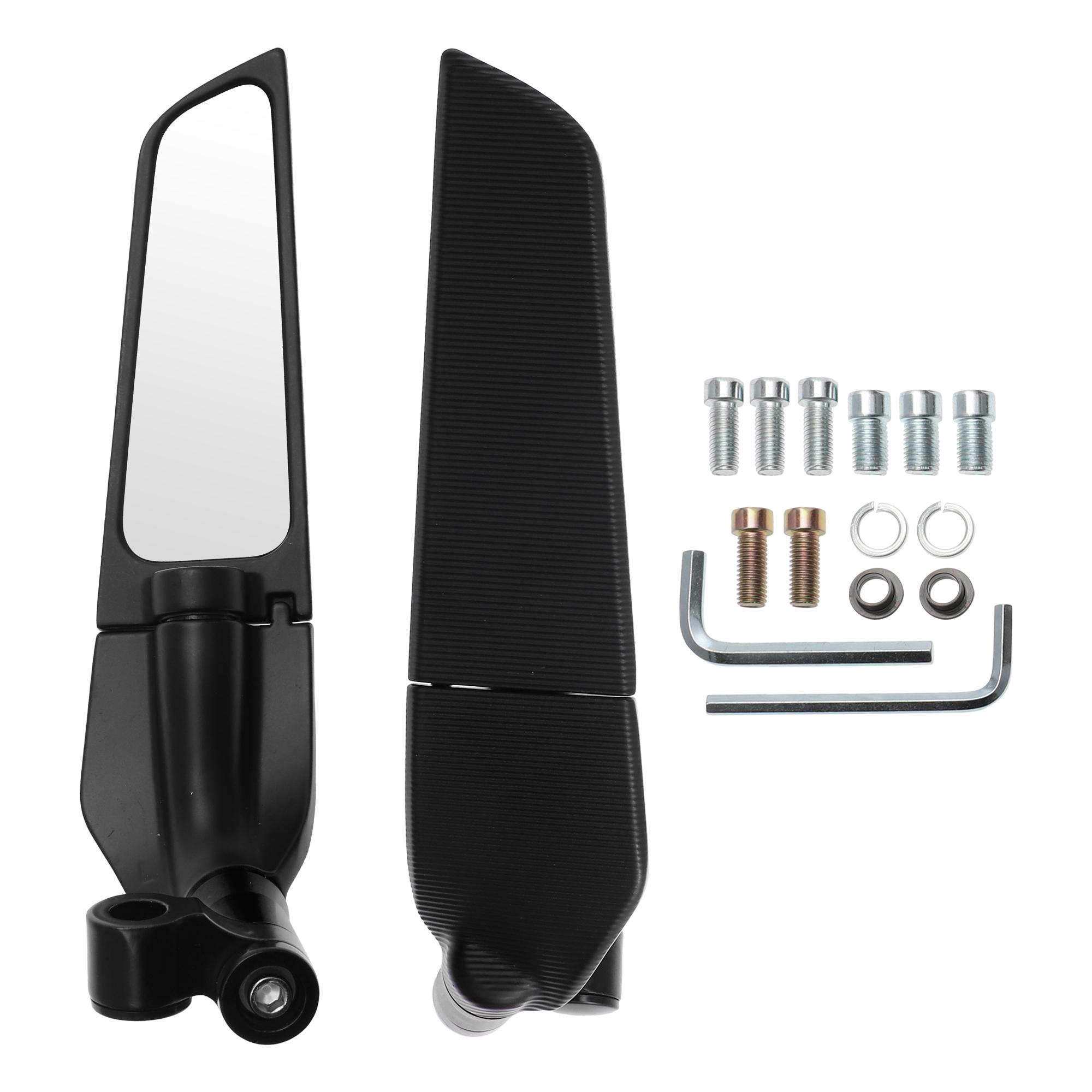 Motoforti 1 Set Motorcycle Rear View Mirror Handlebar Mirrors Adjustable Aluminum Alloy Black M8/M10 Polygonal Shape чёрный
