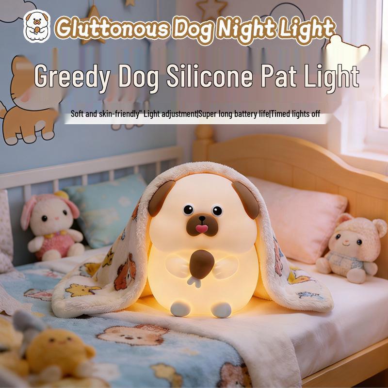 Greedy Dog Soft Silicone Night Light - Eye-Friendly Sleep and Nighttime Feed Companion
