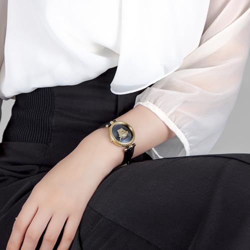 Versace PALAZZO EMPIRE Watch, 34mm, Black Dial, Quartz Movement, Water Resistant, Sapphire Crystal, Women's, VECQ00118, Black