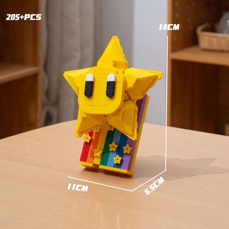 Super Mario Bros Building Blocks Question Mark Yoshi Luigi Star Assembly MOC 3D Model Mario Mini Brick Toy For Christmas Gift