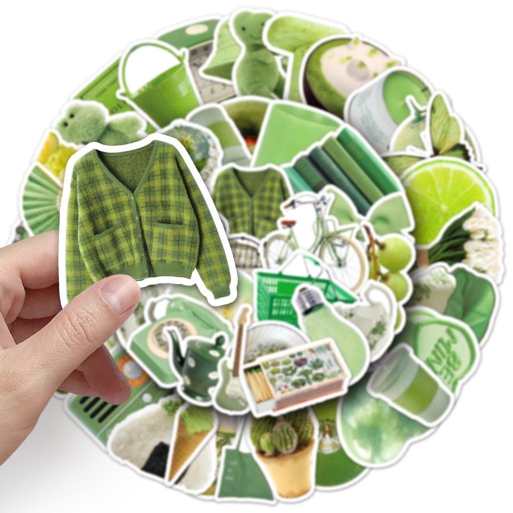 50 Green Ins Style Graffiti Stickers Small Fresh Stickers DIY Mobile Phone Case Suitcase Stickers Waterproof