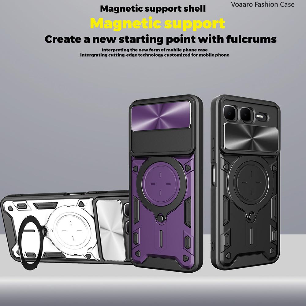 Slide Lens Armor Funda for Infinix Smart 10 Plus 4G Case for Infinix Smart 10 Plus 4G Case Magnetic Ring Stand Holder Cover Capa