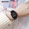 SANDA P747 Watch Luxury Mens Style Watches Stainless Steel Women LED Digital Dual Display Clock Unisex Waterproof Sports Quartz