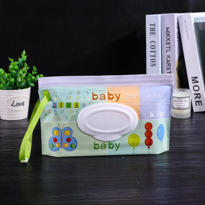 Waterproof EVA Baby Wipes Tissue Bag with Window and Pull-Out Design