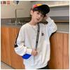 Spring Autumn Boys Round Neck Loose Contrast Cartoon Tiger Sweatshirt School Kids Track Pullover Tops