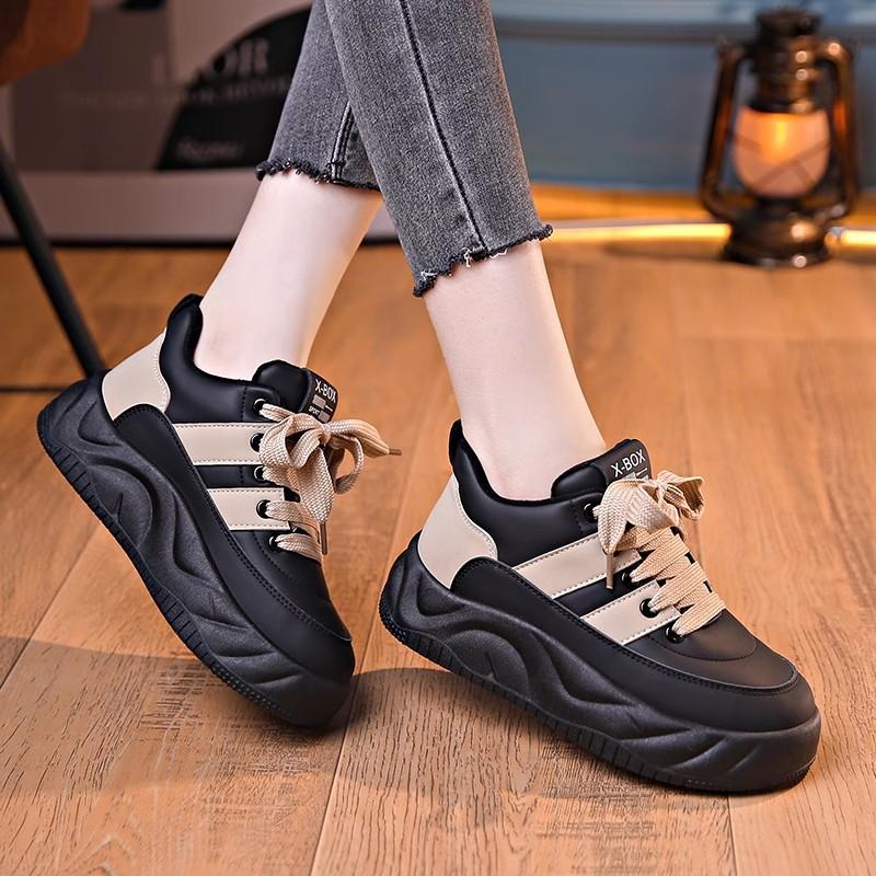 Show feet small platform dad shoes spring retro heightening lightweight casual sports shoes
