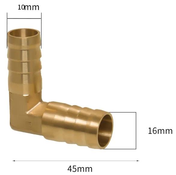 4 6 8 10 12 14 16 19 mm Schlauchstutzen 90 Grad Winkel Reduzierstück Messing Schlauchanschlussstück Verbinder Haus Garten Wasser Luft Öl