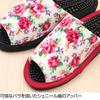 Made in Japan Chenille Floral Rose Healthy Slippers Reflexology Room Rose [Healthy Sandals, Shoes, Design] (Red)