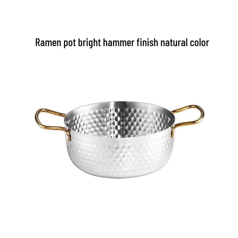 Korean Style Stainless Steel Double Handle Ramen Soup Pot 22cm