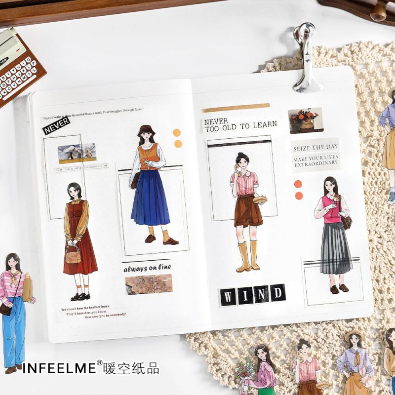 30-Piece Youth Girl Theme Character Sticker Pack, Cute Teenage Girl Images & Fresh Styles, for Journal & Diary Decoration