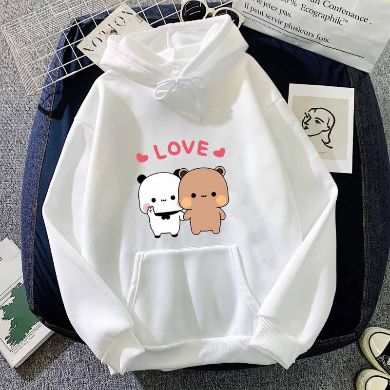 Panda Print Hooded Sweatshirt - Unisex Korean Style Casual Top for Autumn/Winter