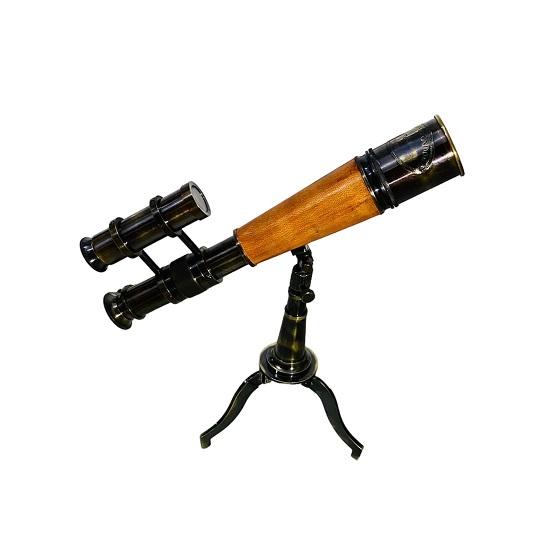 

Морський суцільний латунний старий антикварний настільний триножний телескоп 25,4 см