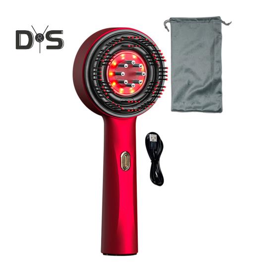 

Аппликатор для нанесения масла на волосы, электрическая щетка для волос IPX7, водонепроницаемая, перезаряжаемая, 3 режима, регулируемый аппликатор для нанесения масла на волосы, массажер для кожи головы красный