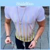 Herren Sommer Freizeit Kurzarm Gestreift Slim Fit Fitness Sport T-Shirt**