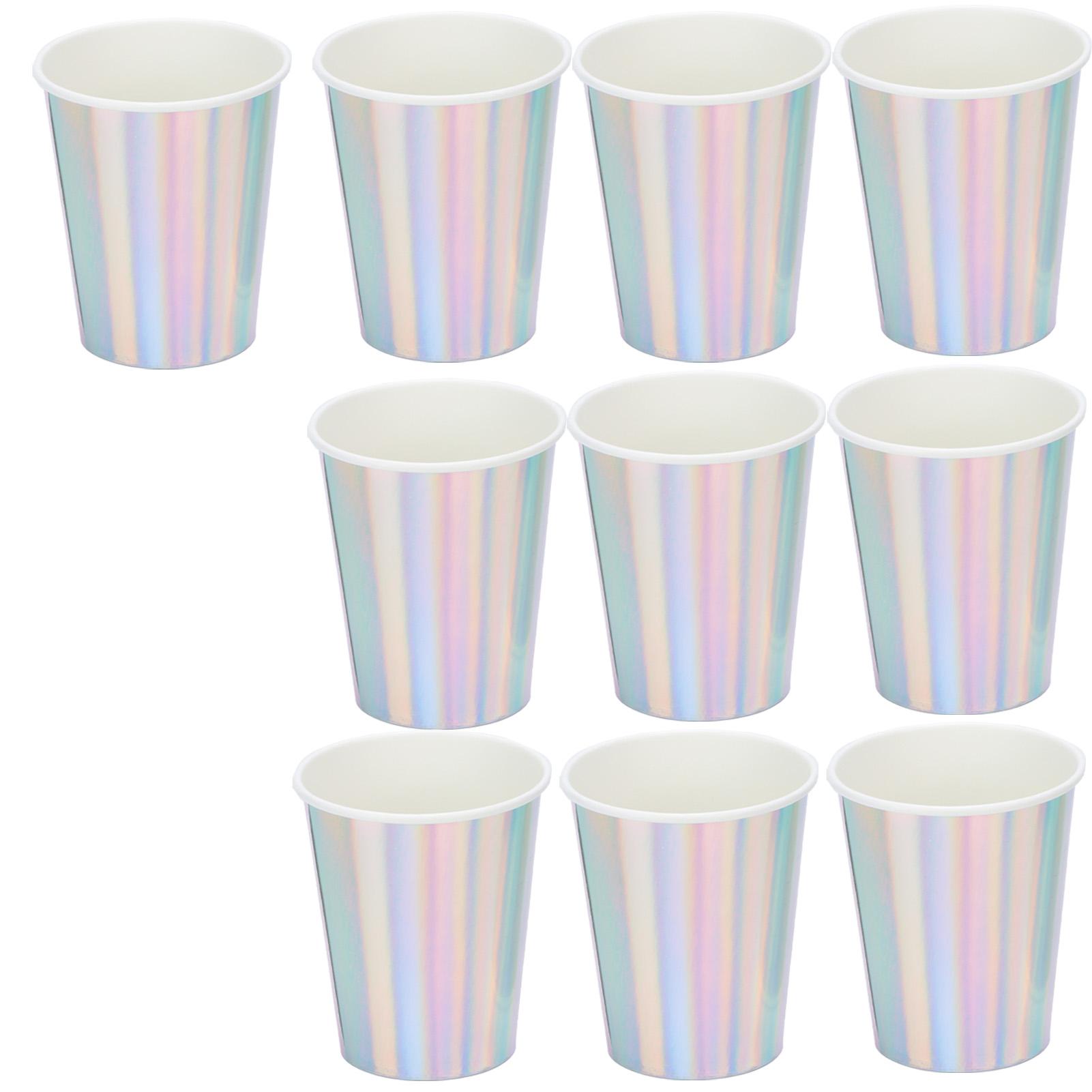 

20pcs Paper Cups Drinking Compostable Cup Recyclable Juice Cup for Party Coffee Tea Silver серебряный