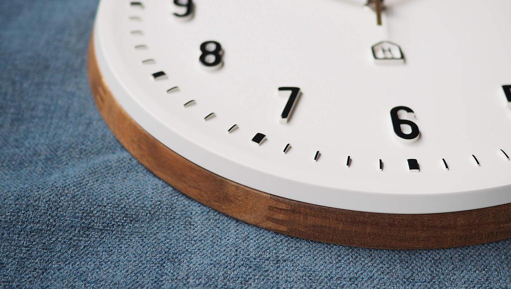 Interform Wall Clock Kempi White Black Wood Sweep Movement CL-3931