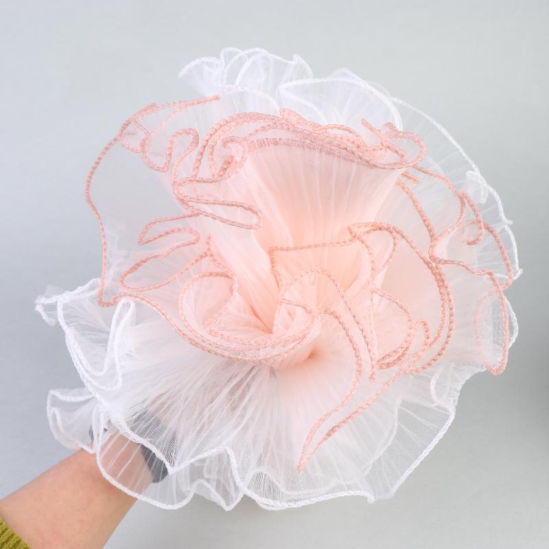 1Pcs DIY Wedding Decoration 4.5 Yards 27cm Plain Edged Wave Gauze Fresh Flower Packaging Lace Gift Wrapping Material