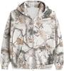 Women's Men's Camo Zip Hoodie Maple Leaf Print Oversized Hooded Sweatshirt Wool Long Sleeve Jacket