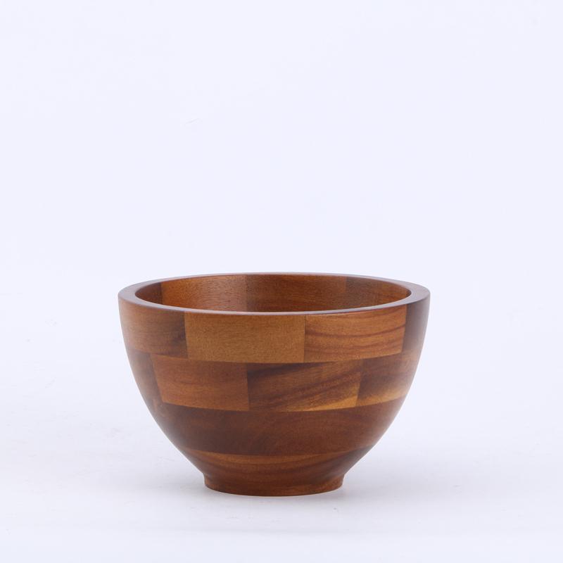 BSCI Eco-Friendly Different Shade Modern Style Custom Logo Kitchen Bamboo Salad Fruit Vegetable Bowl