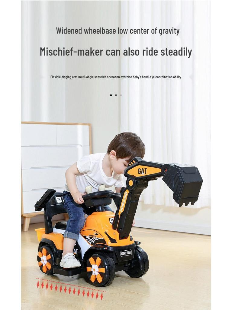 Large Ride-On Toy Excavator for Kids - Construction Digger Truck