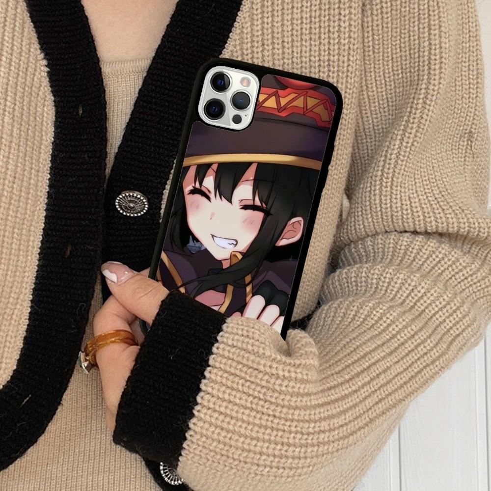 Megumin Phone Case Silicone PC+TPU For For iPhone 11 12 13 14 15 16 Plus Pro Max Cover