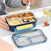 304 Stainless Steel Insulated Lunch Box, Food Grade, Two Compartments with Soup Bowl for Students or Office Workers