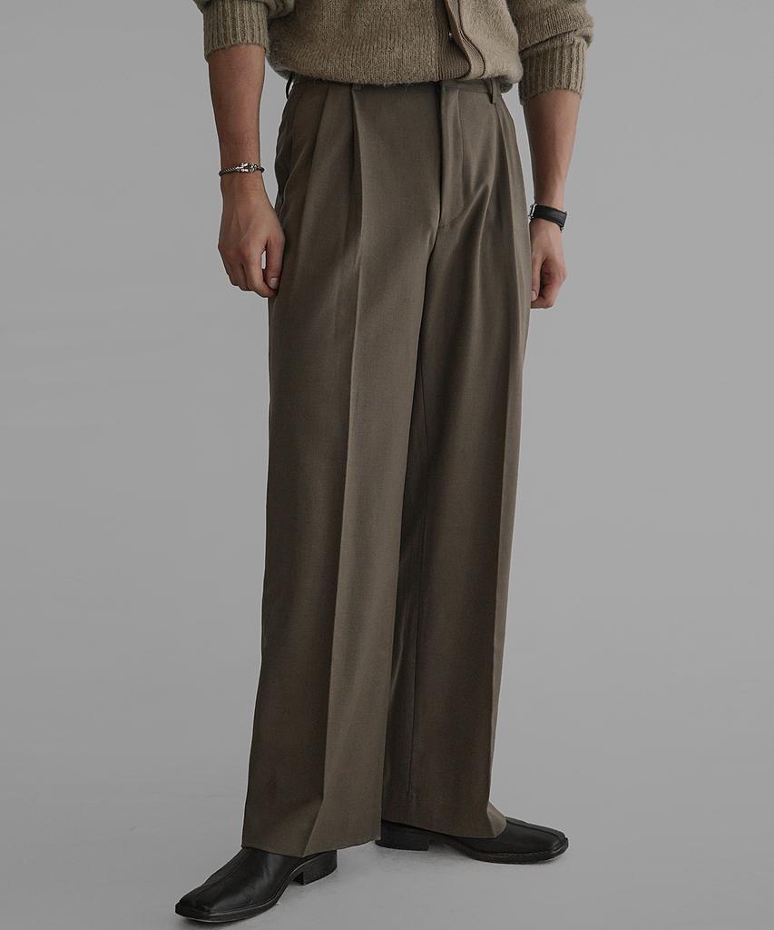 Baulopeulodeogteu Wool Tr Wide Slacks [Mocha Beige]
