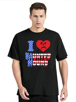 Funny Style Heart Shape Sematary I Love Haunted Mound T-shirt Casual Men Clothing Oversized T Shirt Fitness T Shirt Cotton Tops