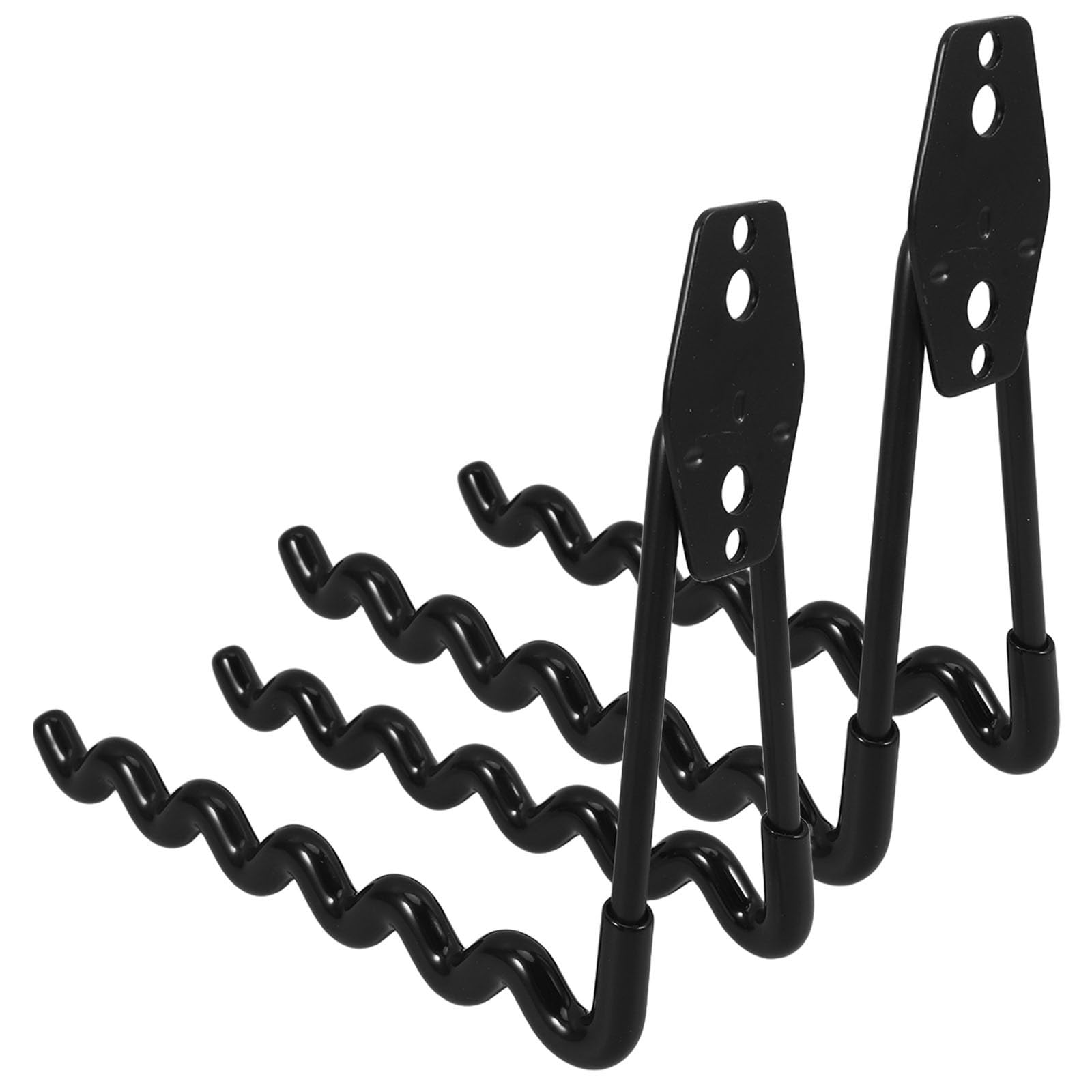

Set of 2 Wave-Shaped Wall Hooks with Non-Slip Storage, Ideal for Garages and Homes, Tools, and Garden Supplies