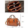 Hand-woven Top-Handle Bag Large Capacity Leather Handbags Stone Pattern Crossbody Shoulder Bags For Women