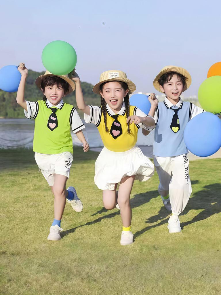 Children's Academy Style Summer Uniform Set - Short Sleeve School Sports Uniform for Kindergarten and Primary School