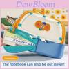 Elephant Themed Fabric Pencil Bag With Layered Design Portable School Supplies Organizer