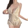 Sex Sexy Underwear Women's Summer Ice Silk Thin Sex Fun Front Open Lace Perspective Set