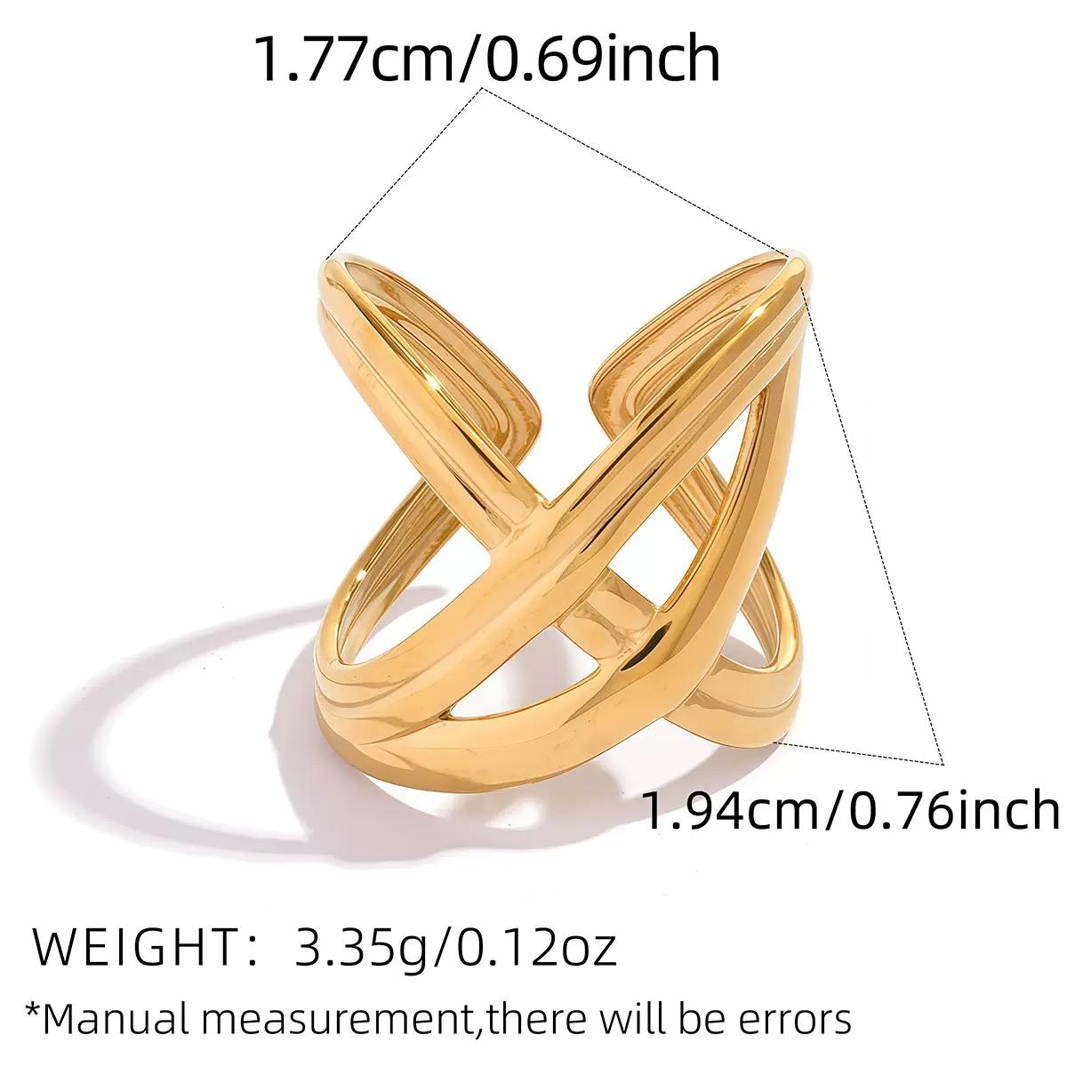 

Stainless Steel Open Rings for Women 18K Gold Plated Never Fade Luxury Classic rings wedding couple rings Zircon For Daily 2026 resizable
