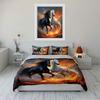 Fiery Black and White Horses Bedding Duvet Cover Set  (1*Duvet Cover 2*Pillowcases, Without Duvet Insert)