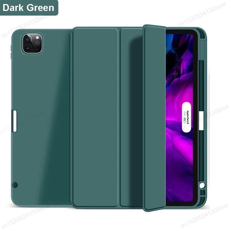 

Pencil Holder Cover For iPad Pro 11 12.9 13 Case iPad A16 11th Air 11 13 M3 Air 5th 4th 10.9 10th 10.2 9th 8th 7th Funda Coque iPad Mini 6 2021 темно-зеленого
