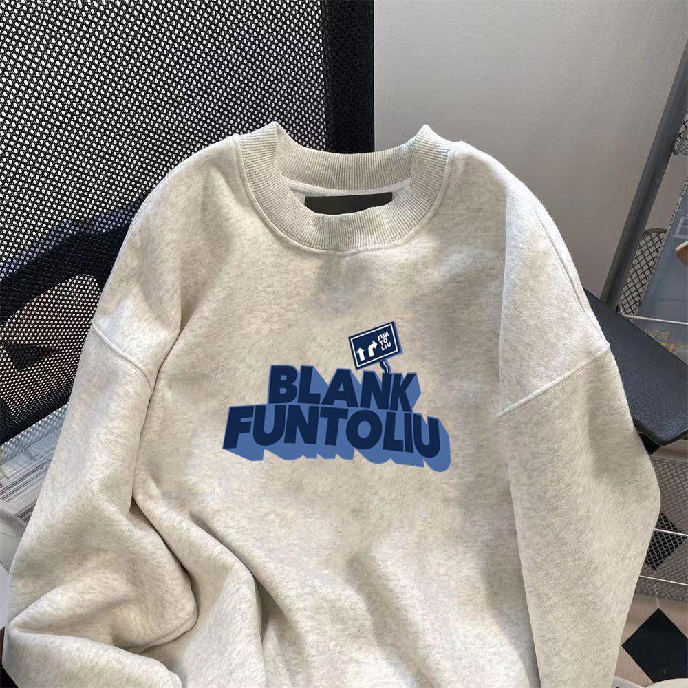 

Японский стиль Повседневный свободный модный мужской и женский круглый вырез без шапки свитер для пары с флисовой подкладкой утолщенный свободный топ 3XL