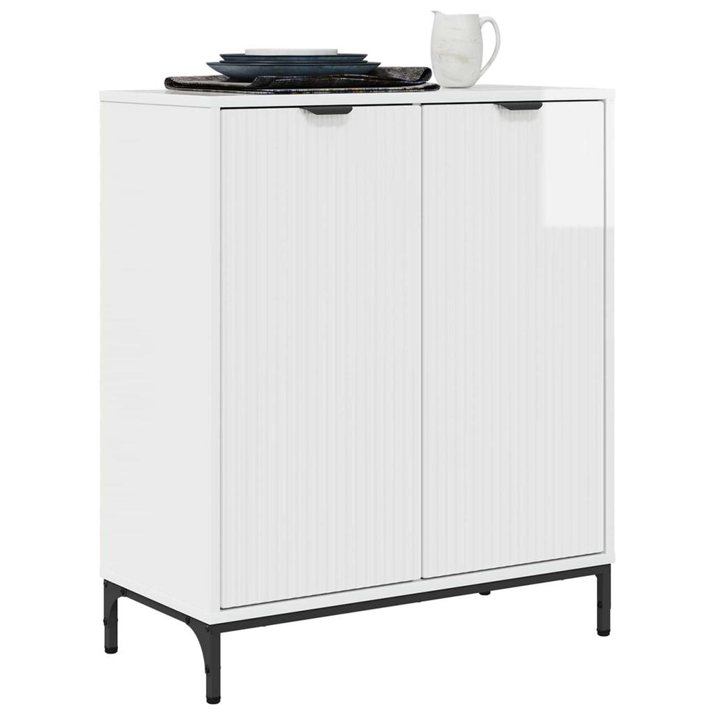 Sideboard High Gloss White 69.5 X 33 X 82 Cm Engineered Wood