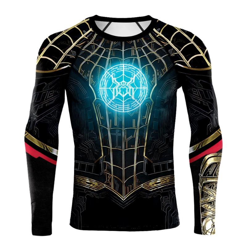 3D Printed Men's Long Sleeve T-shirt Superhero Tee Casual Loose Fitness Sports Tops Street Clothes