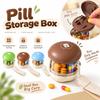 Plastic Pill Cutter Divided Compartments Pill Storage Box  Travel Medication Storage