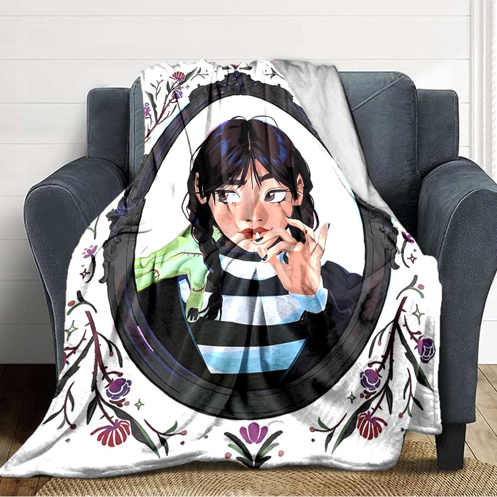 1pc Addams Family Wednesday9 Blanket, Gift, for Men and Women, Soft Blanket, Good for Sofa Bed Couch Travel, Lightweight Flannel Blanket