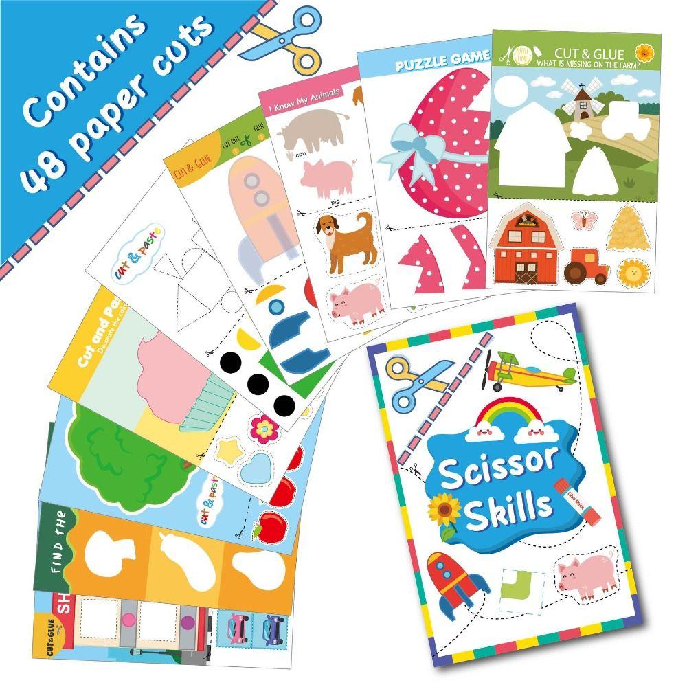 Paper Children's Paper-cut Book Montessori Children Handmade Paper Toy  Kids Toddlers Children