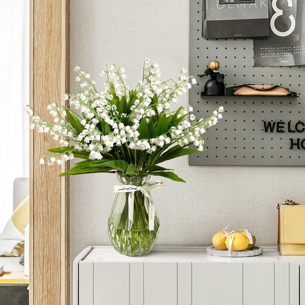 1/5PCS White Artificial Flowers Letter Bellflowers Fake Plastic Plants Home Room Decorations Wedding Party Bride Holding Bouquet